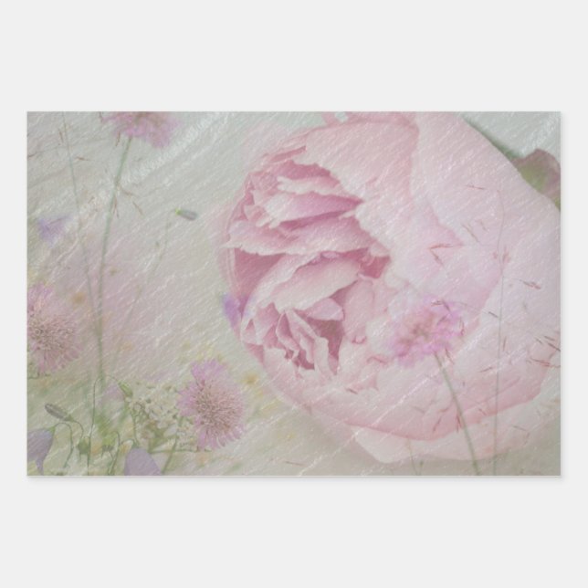 Peony und Wildblumen Geschenkpapier Set (Vorderseite)