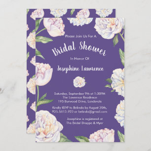 Peony Violet violet violet nuptiale Invitations de