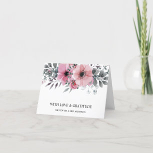Peony Watercolor Floral Personalisiert Dankeskarte