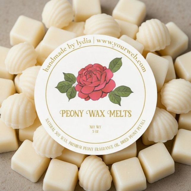 Peony Wax Melts Personalized Floral Sticker Label (Von Creator hochgeladen)