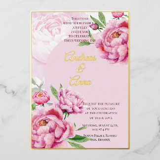 Peony Wedding Folieneinladung
