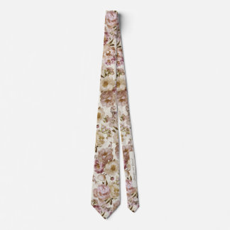 Peony Wedding Pink und Ivory Keepake Name + Datum Krawatte