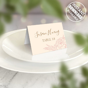 Peony Wedding Platzkarte Poster