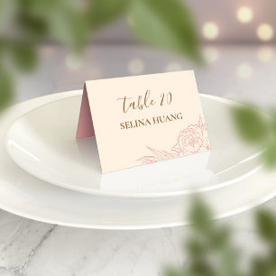 Peony Wedding Platzkarte Tischnummer