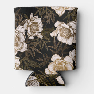 Peonys in Gold: Vintage Blüten Dosenkühler