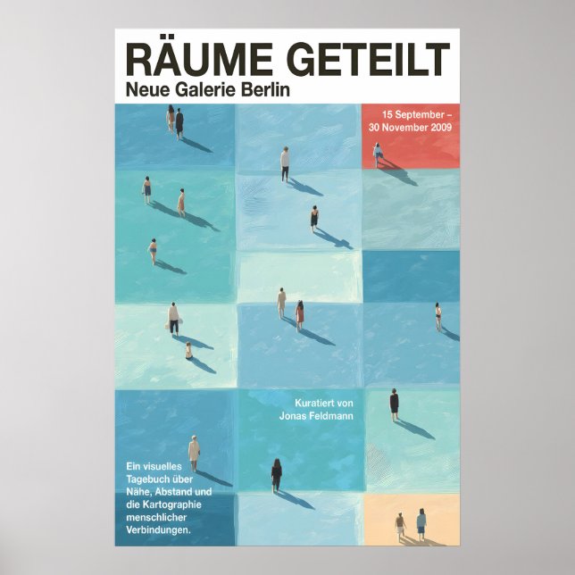 People in Grid Spaces Poster - Modern German (Devant)