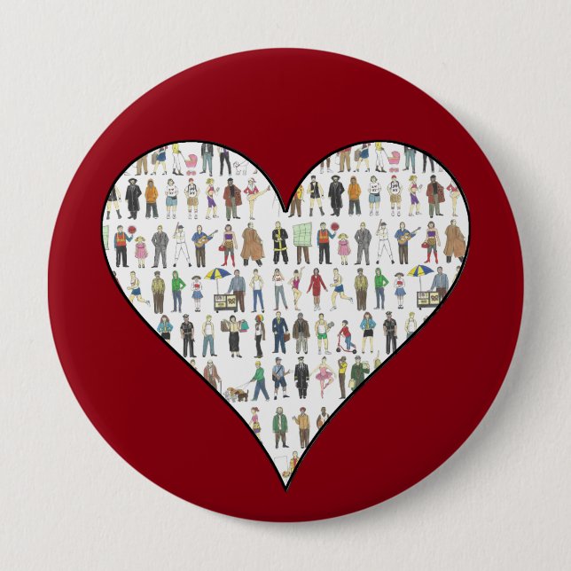 People NYC New York Bürger Nachbarn Rotes Herz Button (Vorderseite)