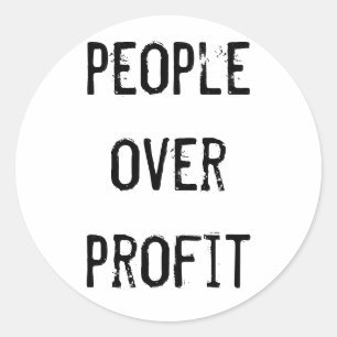 "People over profit"-Aufkleber Runder Aufkleber