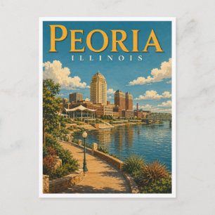 Peoria Illinois Peoria Ufer GeoSaga Postkarte