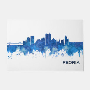 Peoria Illinois Skyline Blue Fußmatte