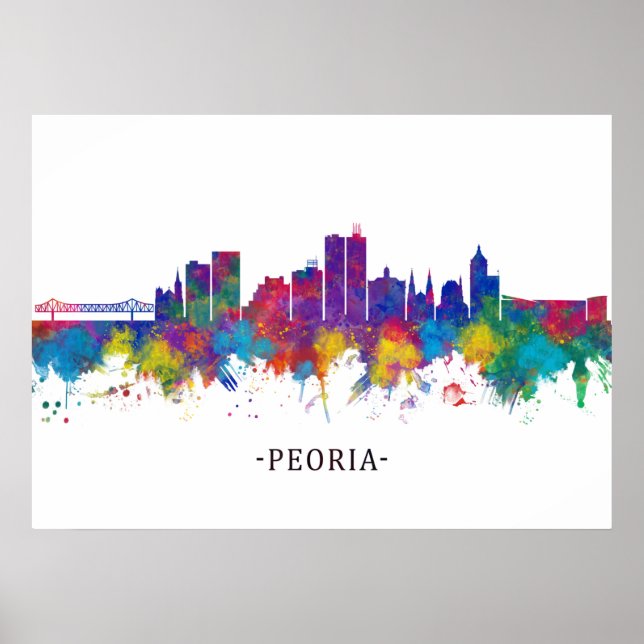 Peoria Illinois Skyline Poster (Vorne)