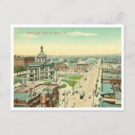 Peoria Illinois Vintag Bird's Eye View Postkarte