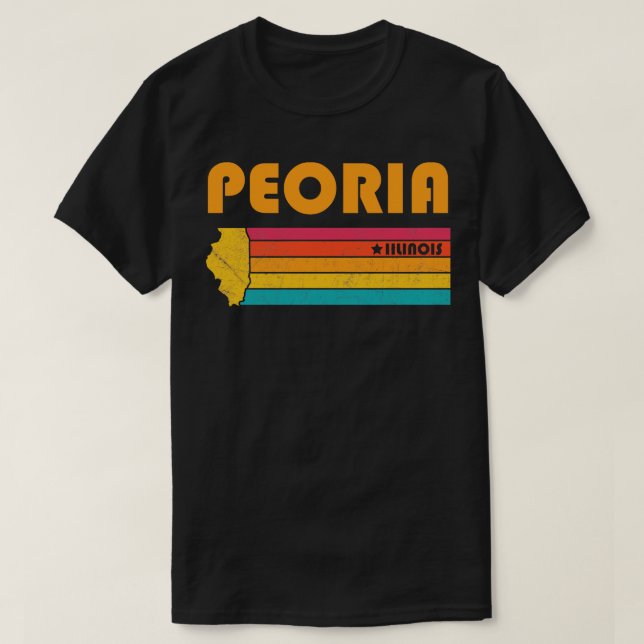 Peoria Illinois Vintag Distressed Souvenir T-Shirt (Design vorne)