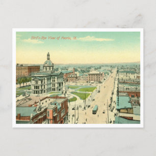 Peoria Illinois Vintage-Vogelperspektive Postkarte