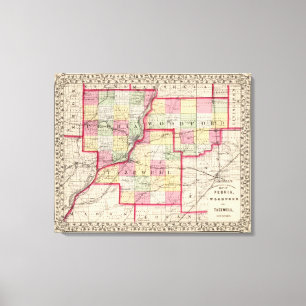 Peoria, Woodford, Tazewell Landkreise Leinwanddruck