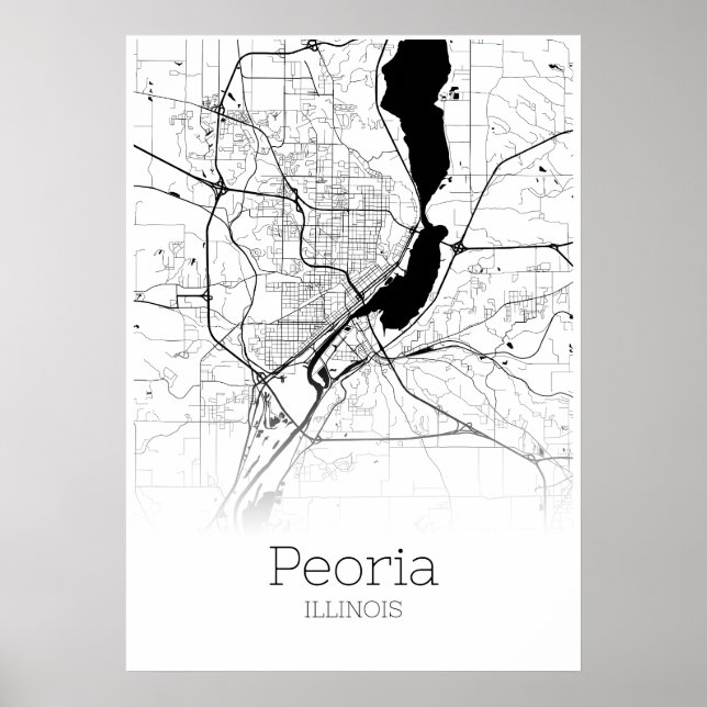 Peorida Map - Illinois - City Map Poster (Vorne)