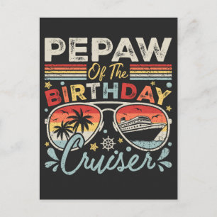 Pepaw of the Birthday Cruiser Vacation Postkarte