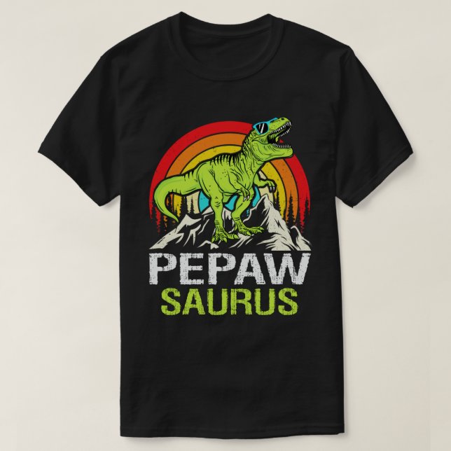 Pepawsaurus Dinosaurier Grandpa Saurus Vatertag T-Shirt (Design vorne)
