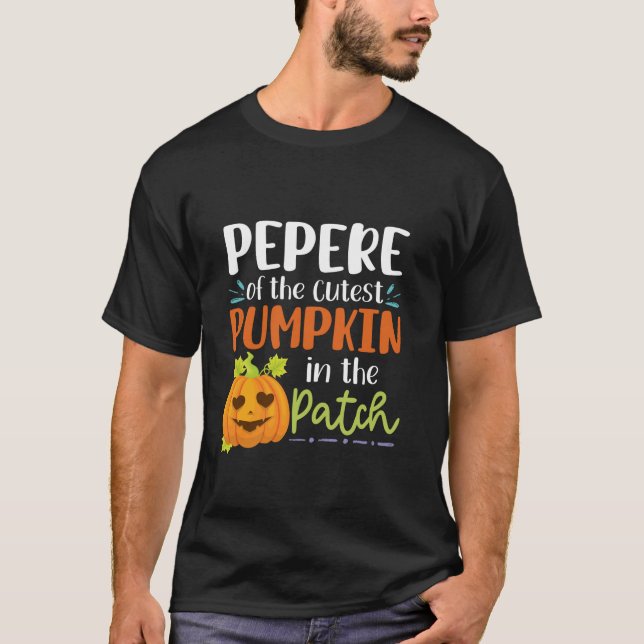Pepere der Niedlichsten Kürbis im PatchHalloweenha T-Shirt (Vorderseite)