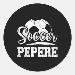 Pepere Soccer Player Game Day Vatertag Runder Aufkleber