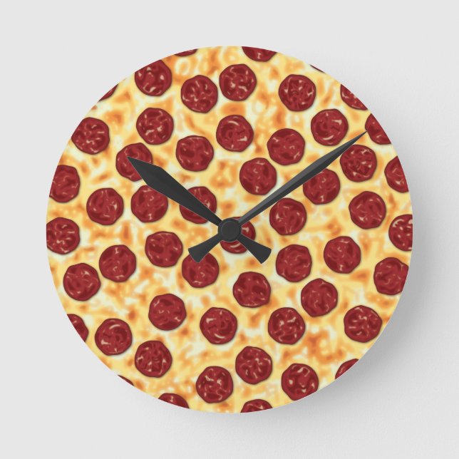 Peperoni Pizza pour les amateurs de pizza Horloge  (Recto)