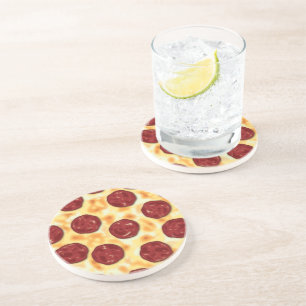 Peperoni Pizza Vektorart Getränkeuntersetzer