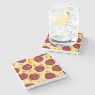 Peperoni Pizza Vektorart Steinuntersetzer