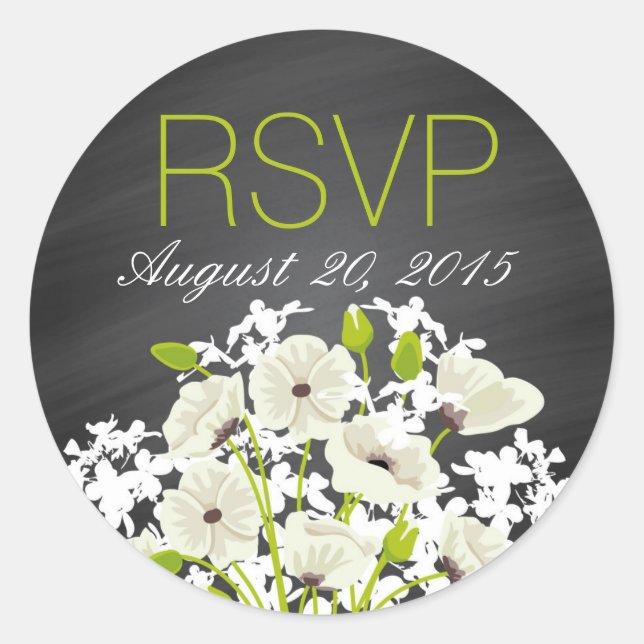 Pépites blanches et Étiquette RSVP Chalkboard (Devant)