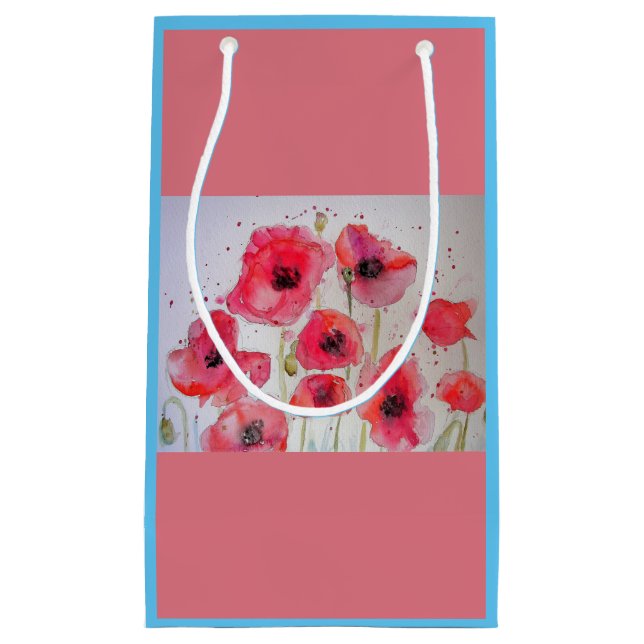 Pépites rouges Aquarelle Peinture florale Sac cade (Devant)