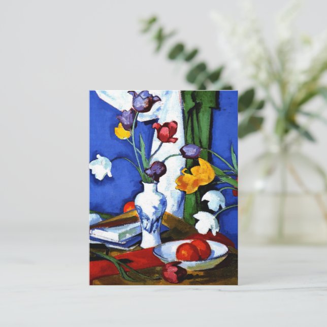 Peploe - Tulips und Obst, Postkarte (Stehend Vorderseite)