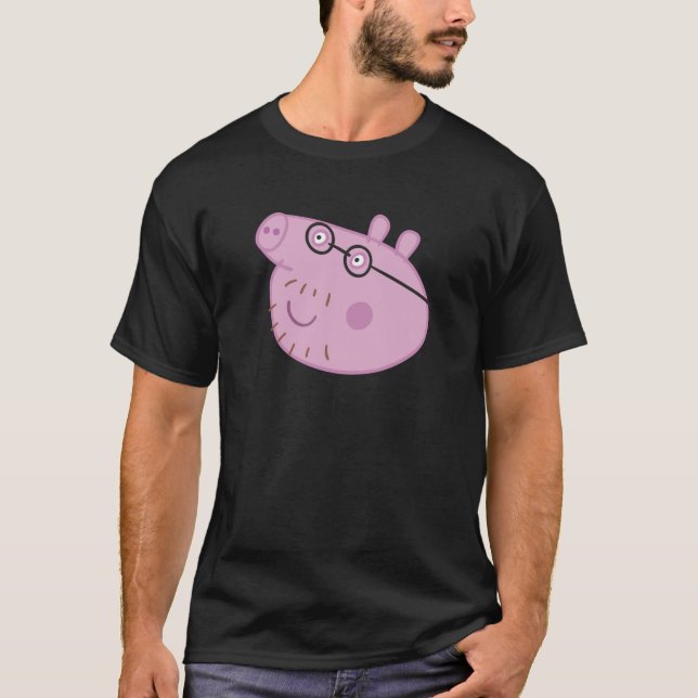 Peppa Pig Happy Daddy Pig Big Face Swea T-Shirt (Vorderseite)