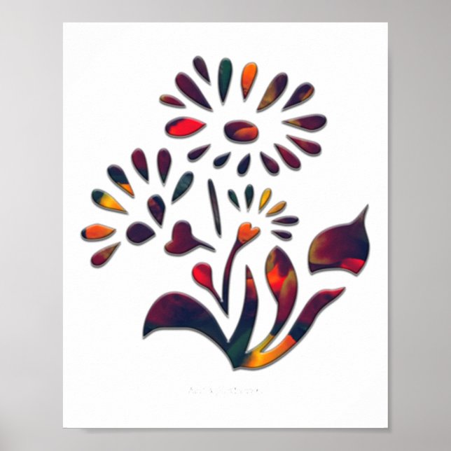 Pepper-Blume Zwei Aufkleber Poster (Vorne)