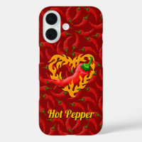 Pepper Chili avec coque iphone de coeur de flamme