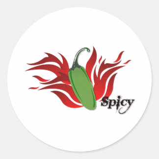 Pepper-Design für grünen Chili Runder Aufkleber