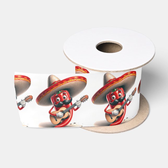 Pepper Guitar Player (Mexikanischer Roter Chili) Satinband (Spule)