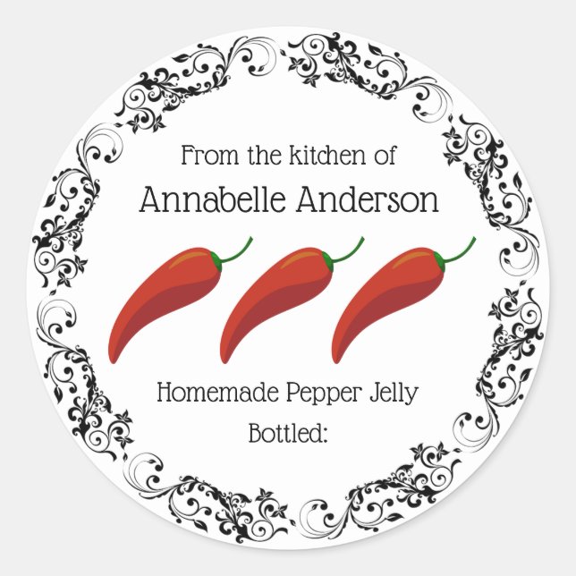 Pepper Jelly Étiquette Personnaliser (Devant)