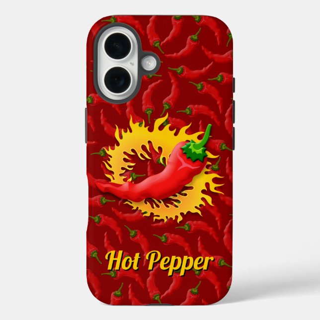 Pepper mit Flame iPhone Case (Rückseite)