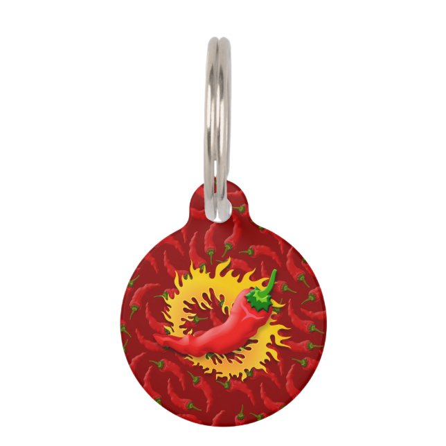 Pepper mit Flamme Tiernamensmarke (Vorderseite)
