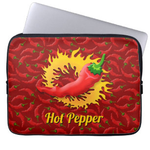 Pepper mit flammendem Laptop-Sieb Laptopschutzhülle