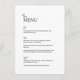 Pepper ・ Moderne Minimalistische Hochzeit ・ Schwar Menükarte