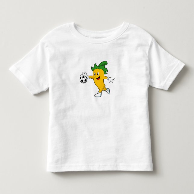 Pepper Vegan als Fußballspieler mit Fußball.PNG Kleinkind T-shirt (Vorderseite)