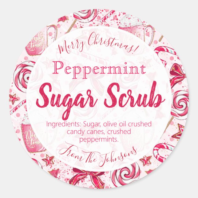 Pepperment parfumé Noël sucre écaillé Étiquettes (Devant)