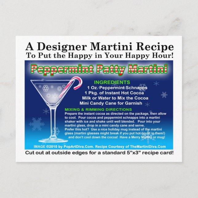 Pepperment Patty Christmas Martini Recette Carte p (Devant)