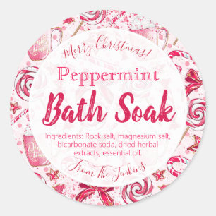 Peppermenthe Christmas Bomb Salt Étiquette trempe