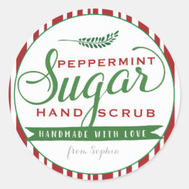 Peppermenthe sucre Scrub Étiquettes Custom Mason J