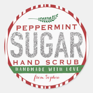 Peppermenthe sucre Scrub Étiquettes Custom Mason J