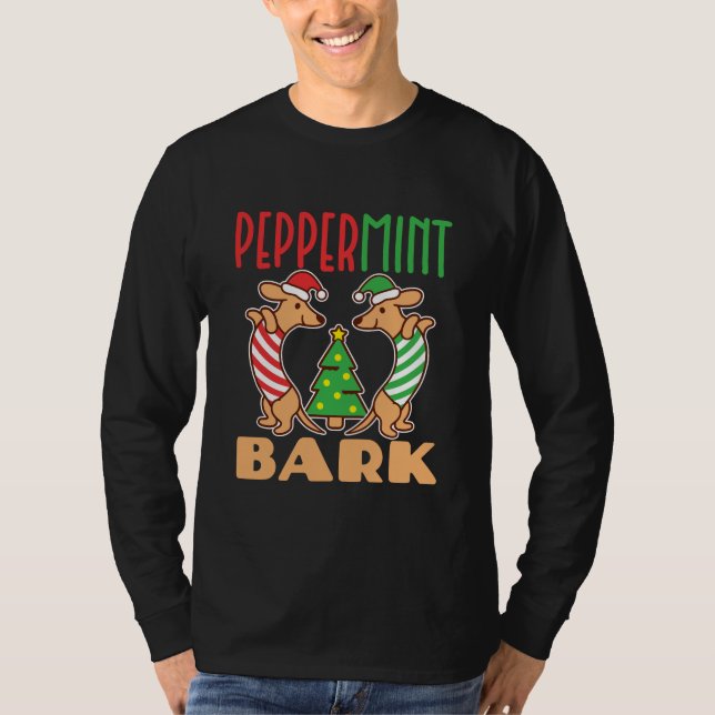 Peppermint Bark Weihnachtsgebäck Dackel Dog T-Shirt (Vorderseite)