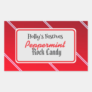 Peppermint-Bonbonetikett Rechteckiger Aufkleber