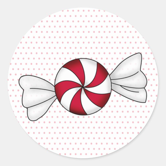 Peppermint Candies Runder Aufkleber (Vorderseite)