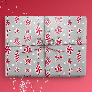 Peppermint Candy Baubles Geschenkpapier